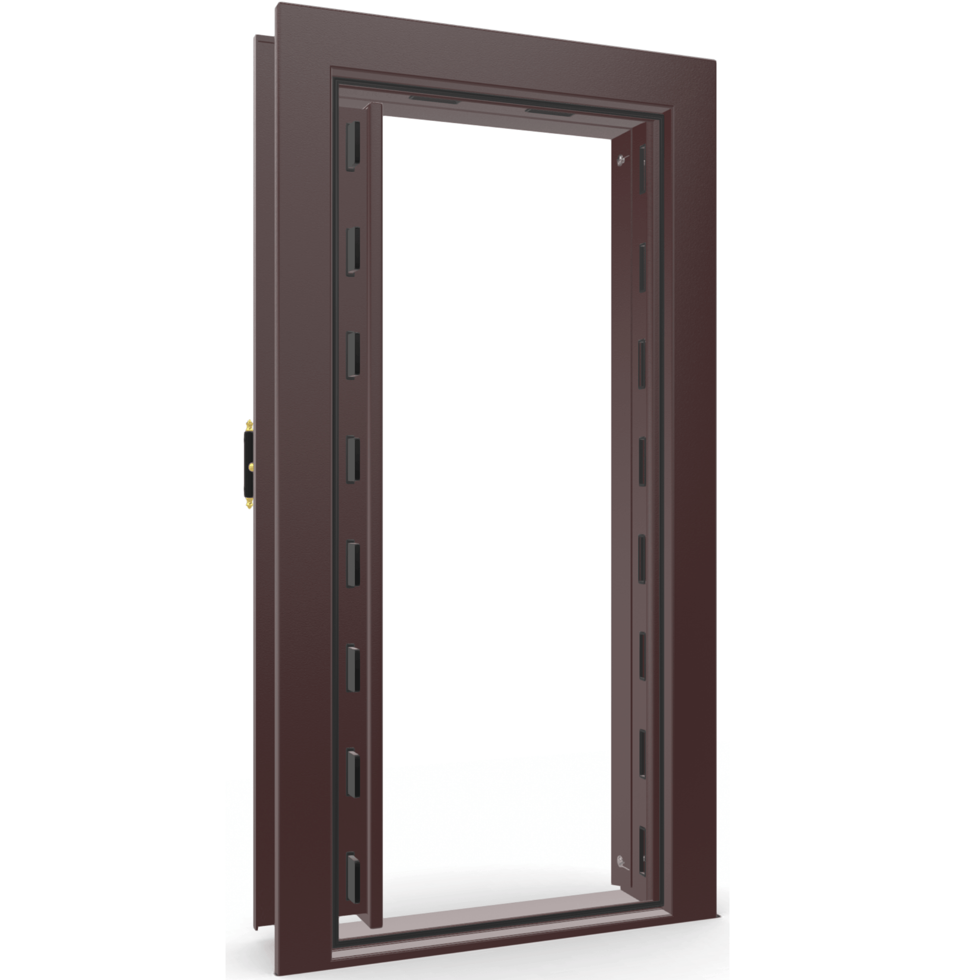 Vault Door Series | In-Swing | Left Hinge | Burgundy Marble | Mechanical Lock - open