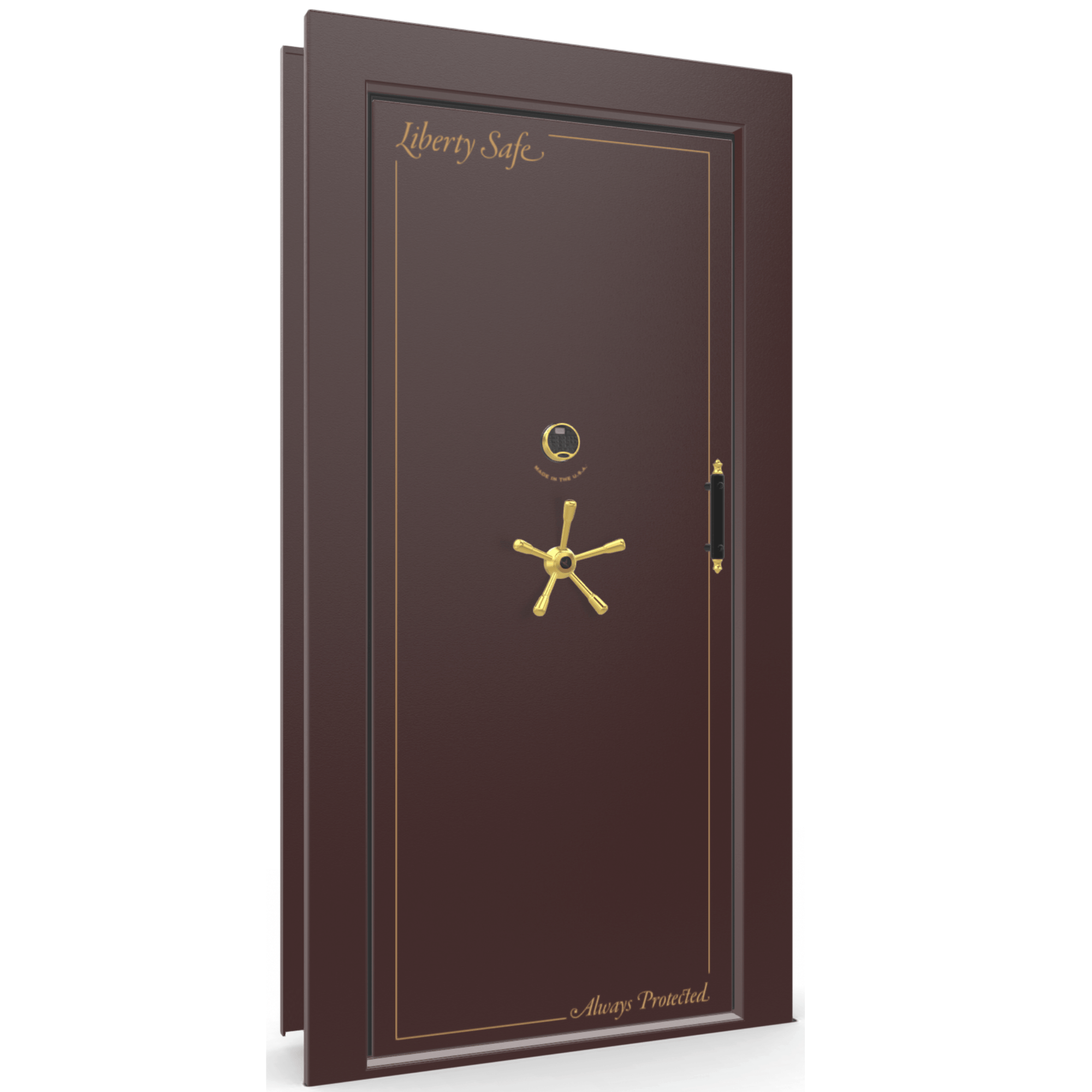 Vault Door Series | In-Swing | Left Hinge | Burgundy Marble | Electronic Lock - closed