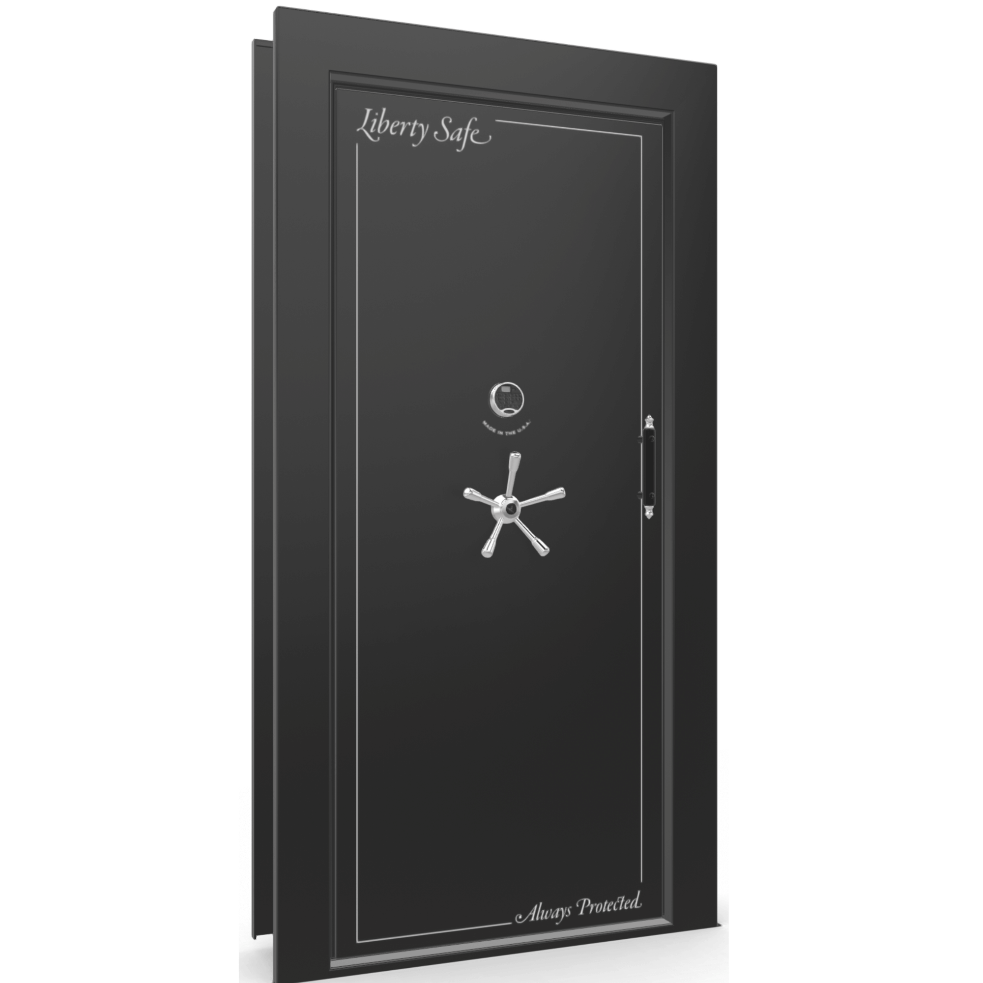 Vault Door Series | In-Swing | Left Hinge | Black Gloss | Electronic Lock - closed