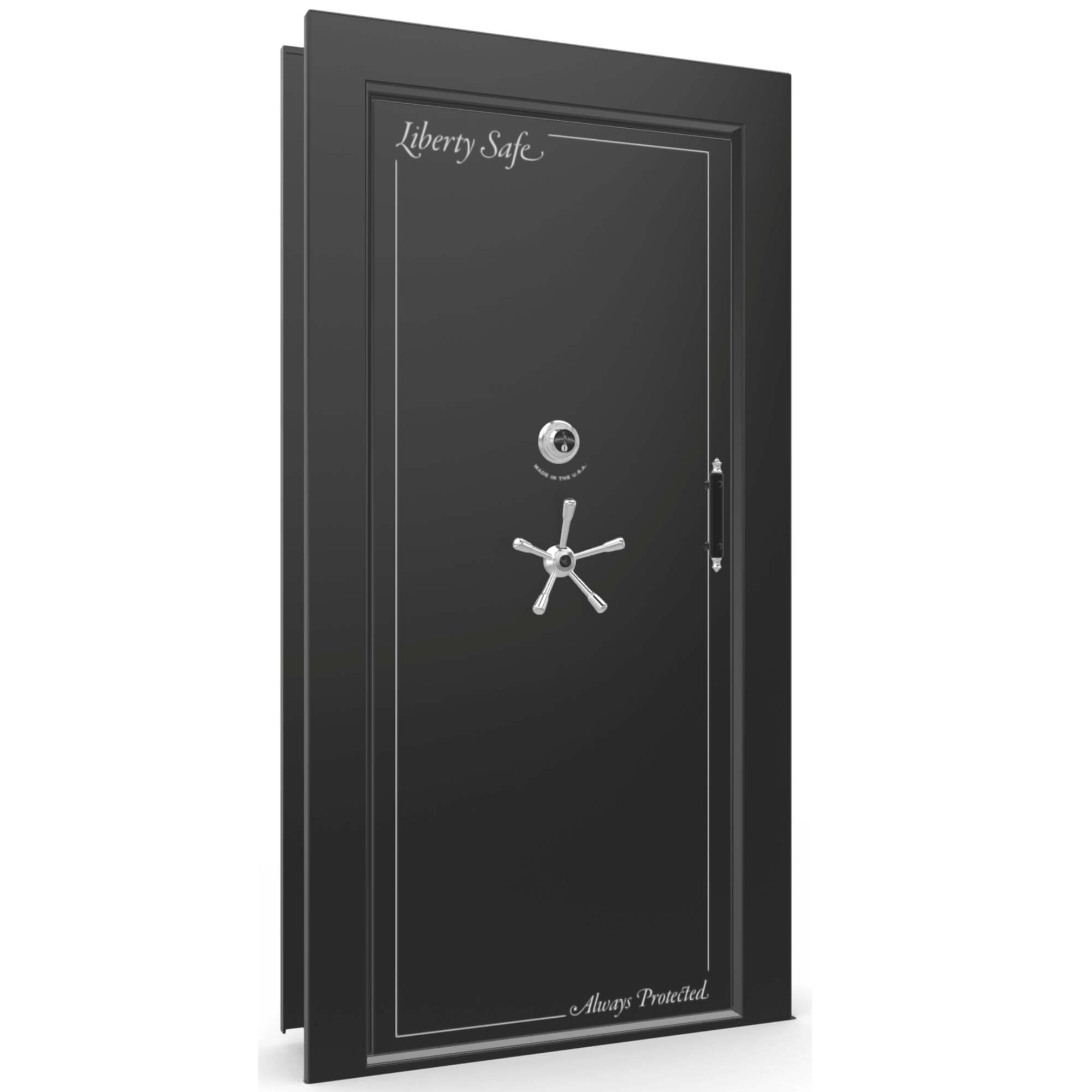 Vault Door Series | In-Swing | Left Hinge | Black Gloss | Mechanical Lock - closed