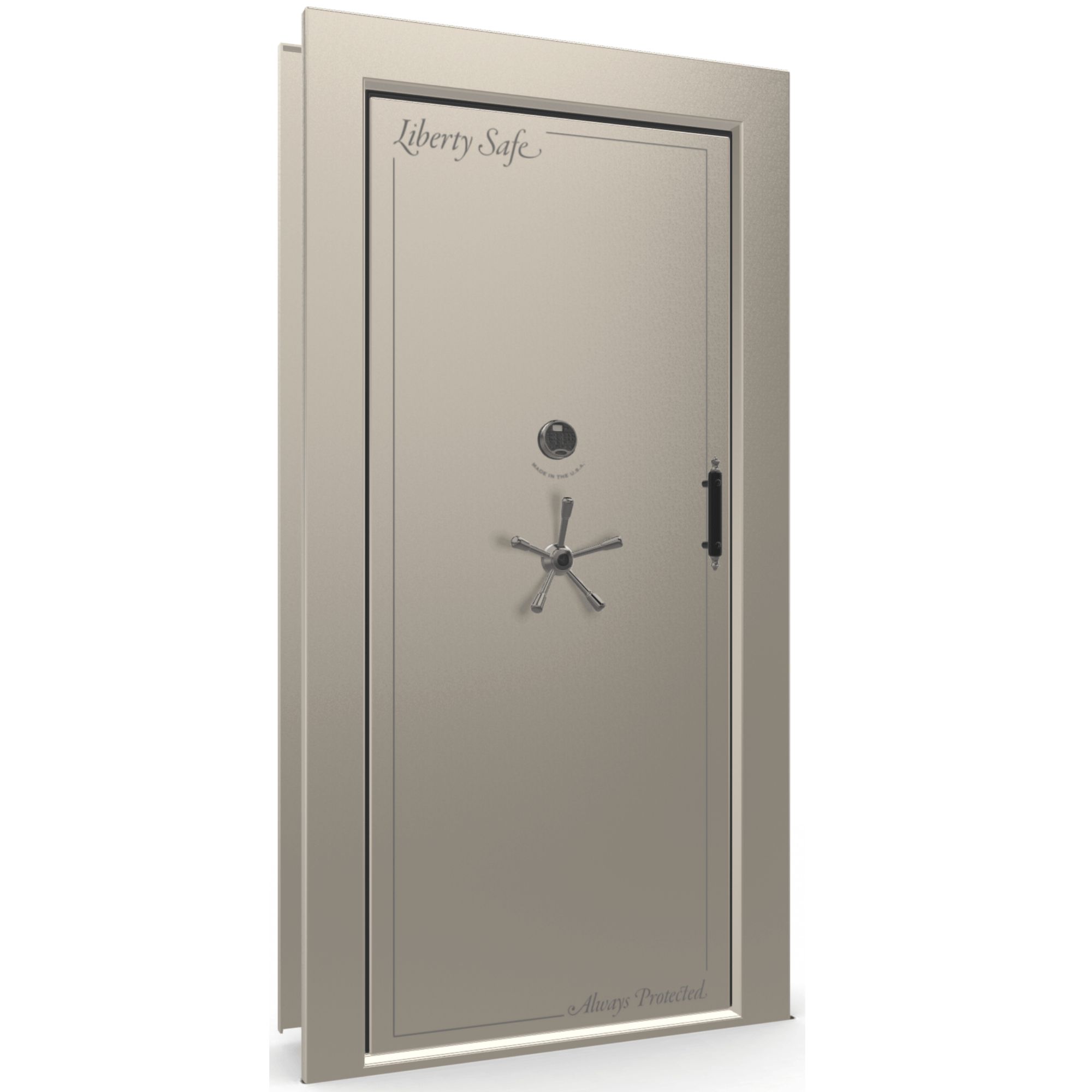 Vault Door Series | In-Swing | Left Hinge | Champagne Gloss | Electronic Lock - closed
