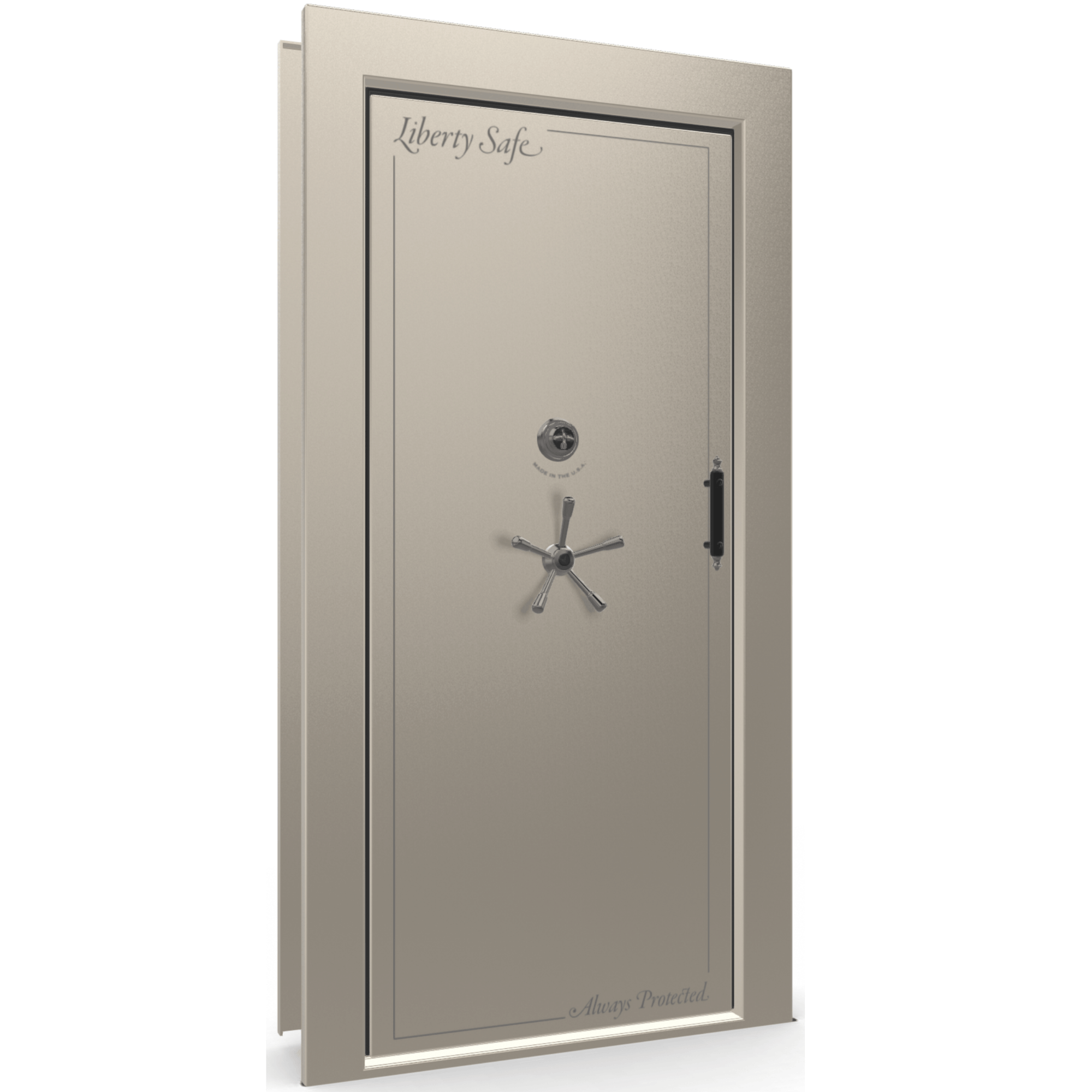 Vault Door Series | In-Swing | Left Hinge | Champagne Gloss | Mechanical Lock - closed