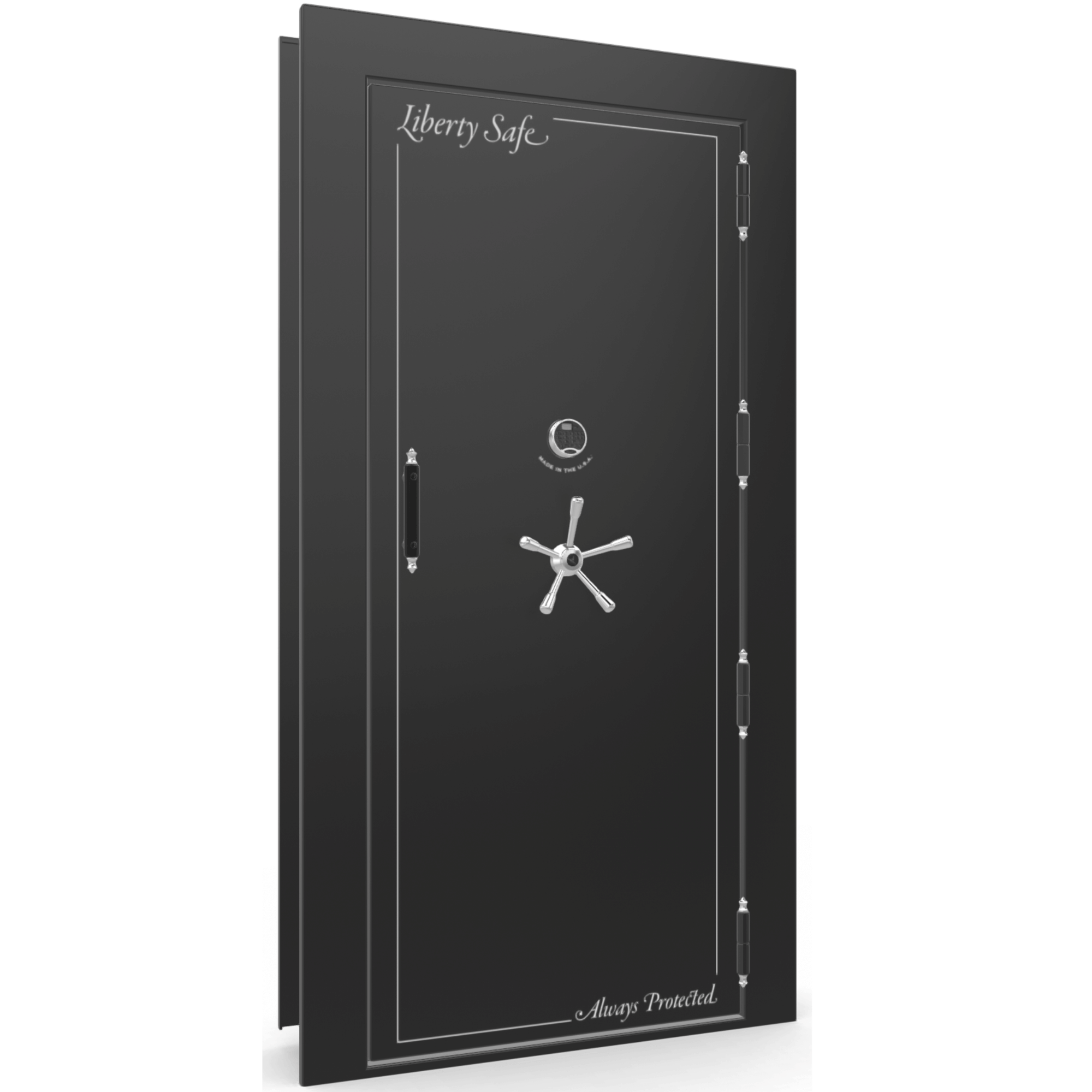 Vault Door Series | Out-Swing | Right Hinge | Black Gloss | Electronic Lock - closed