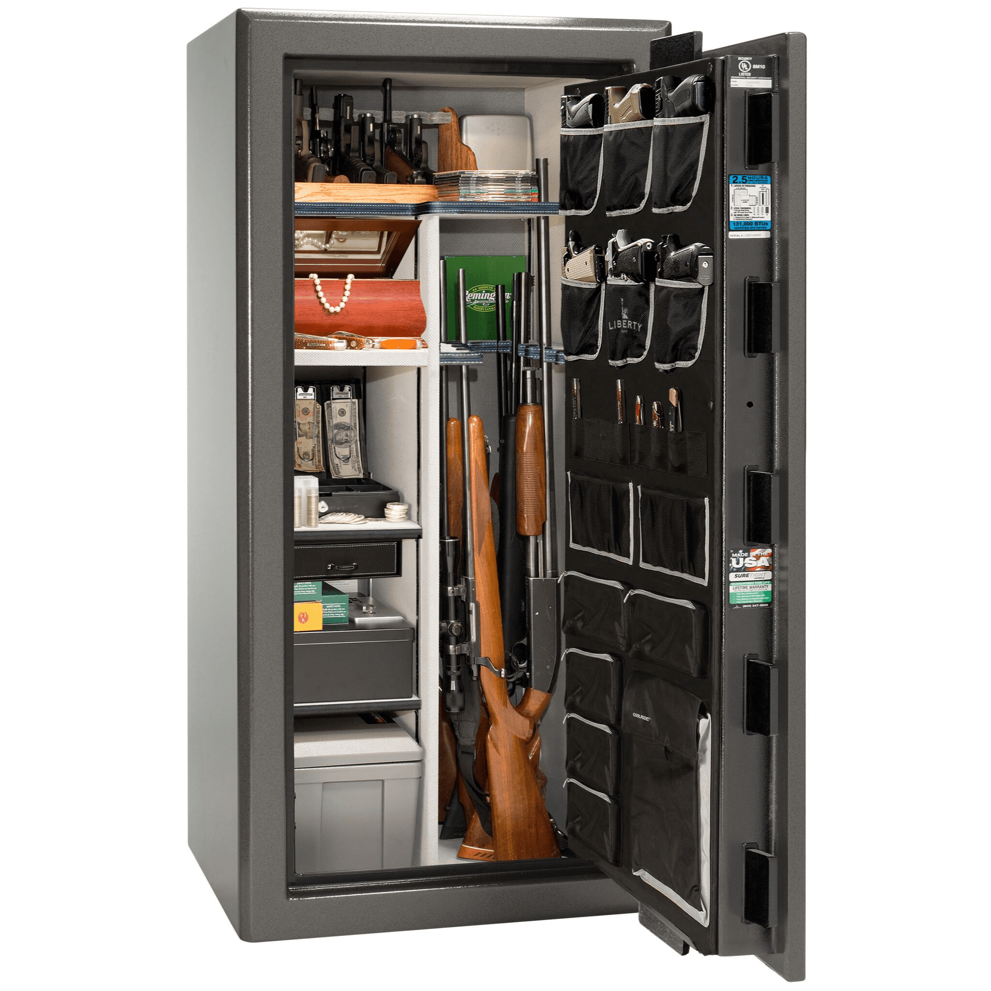 Presidential Series | Level 8 Security | 2.5 Hours Fire Protection | 25 | Dimensions: Dimensions: 60.5"(H) x 30.25"(W) x 24.75"(D*) | Gray Marble | Electronic Lock