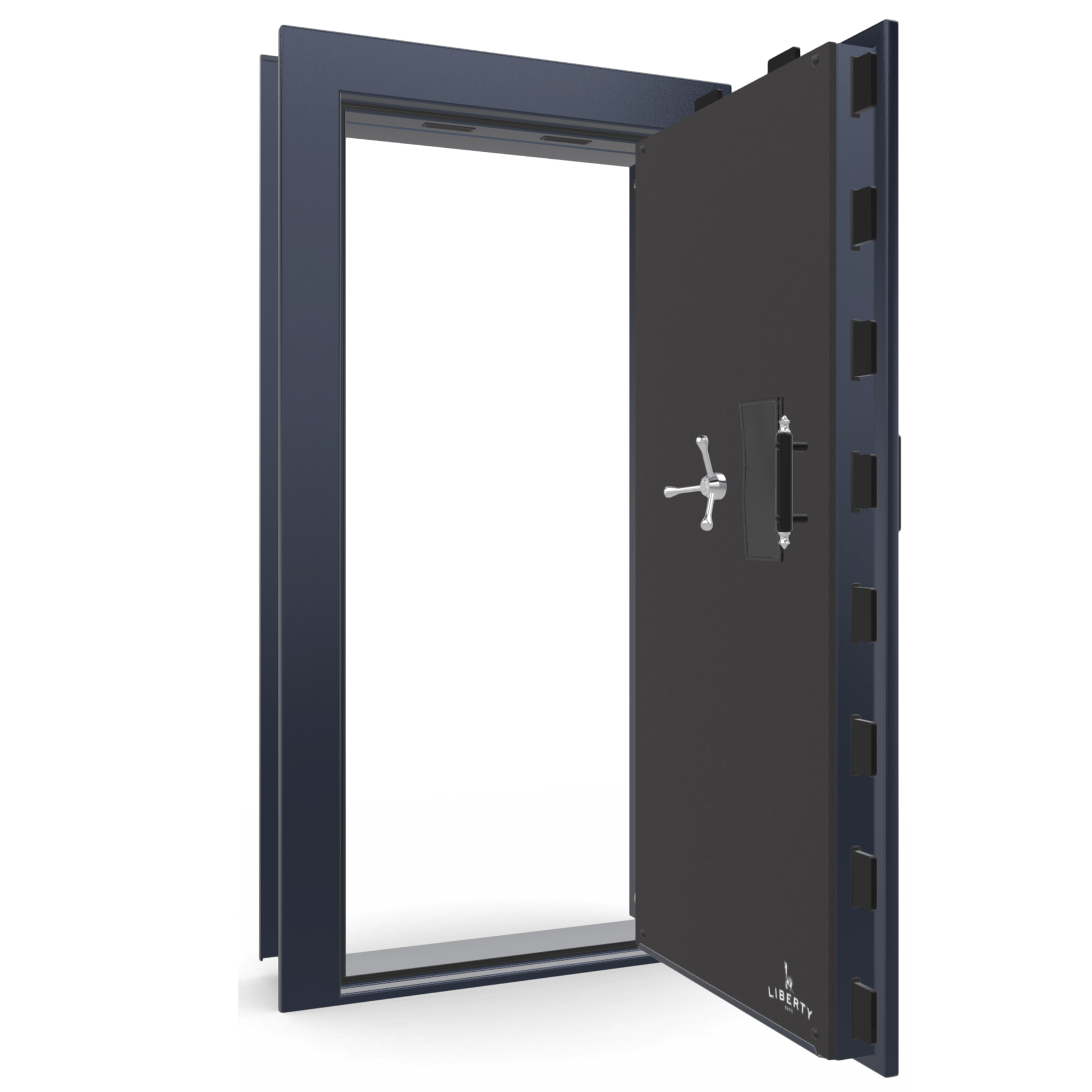 Vault Door Series | Out-Swing | Right Hinge | Blue Gloss | Electronic Lock - open