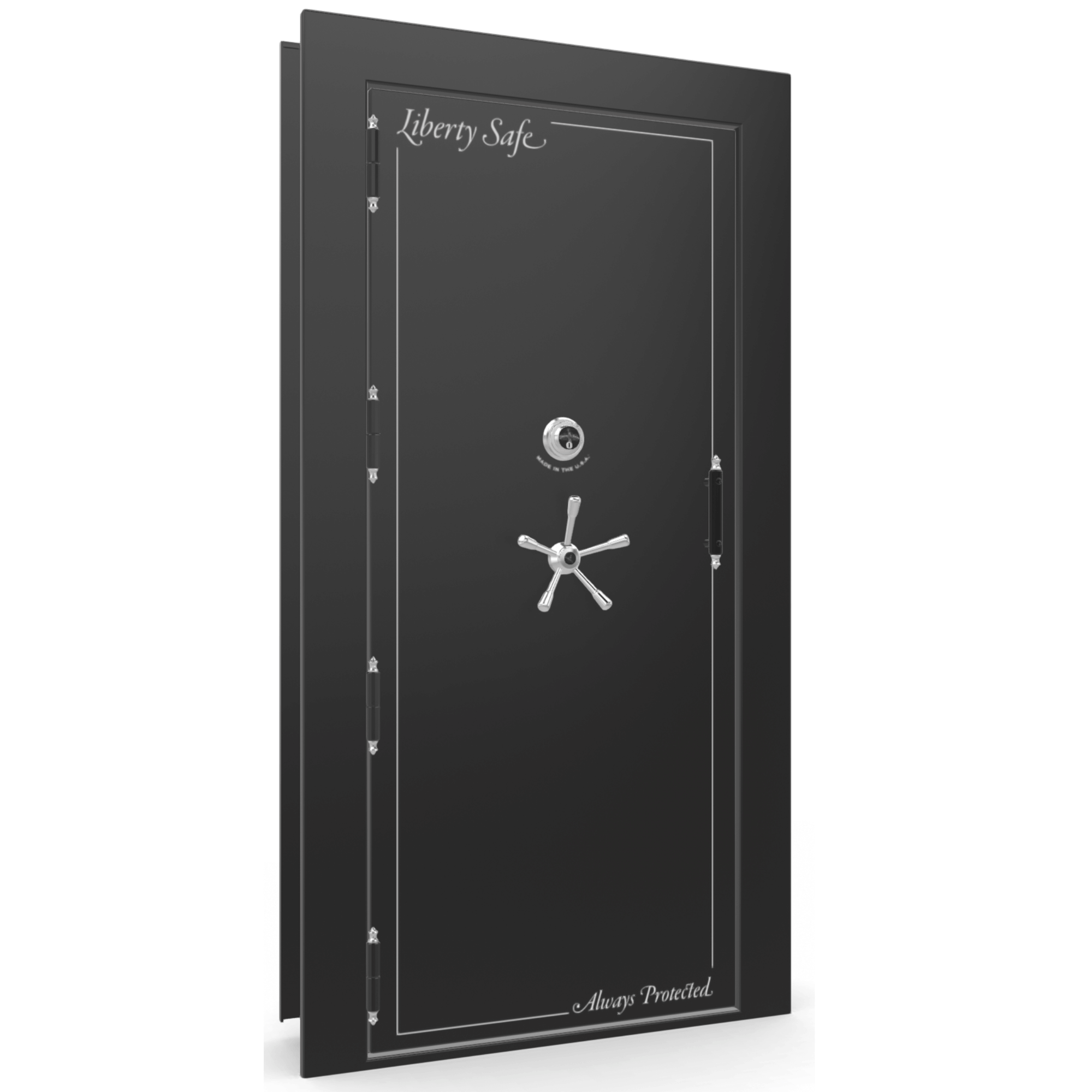 Vault Door Series | Out-Swing | Left Hinge | Black Gloss | Mechanical Lock - closed