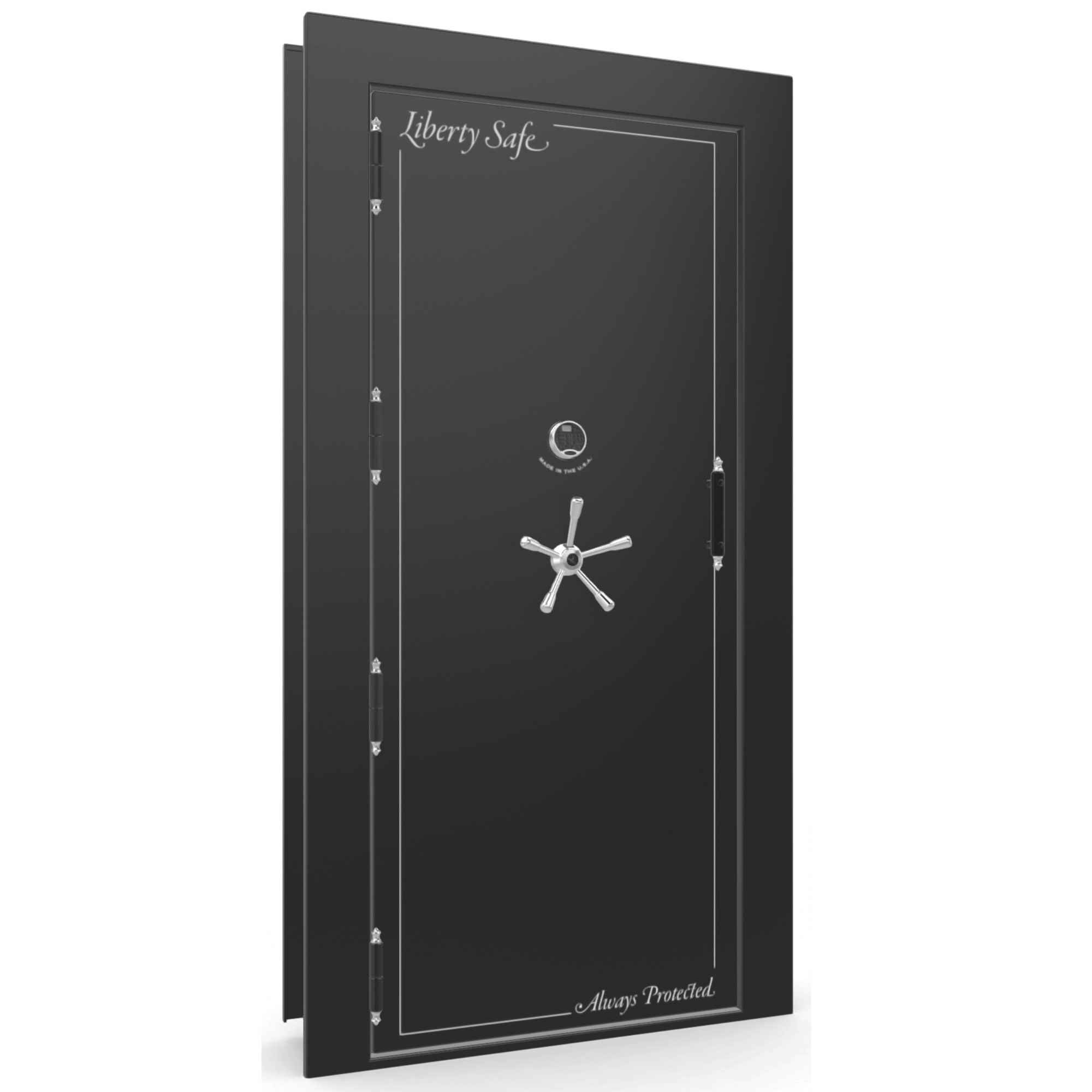 Vault Door Series | Out-Swing | Left Hinge | Black Gloss | Electronic Lock - closed