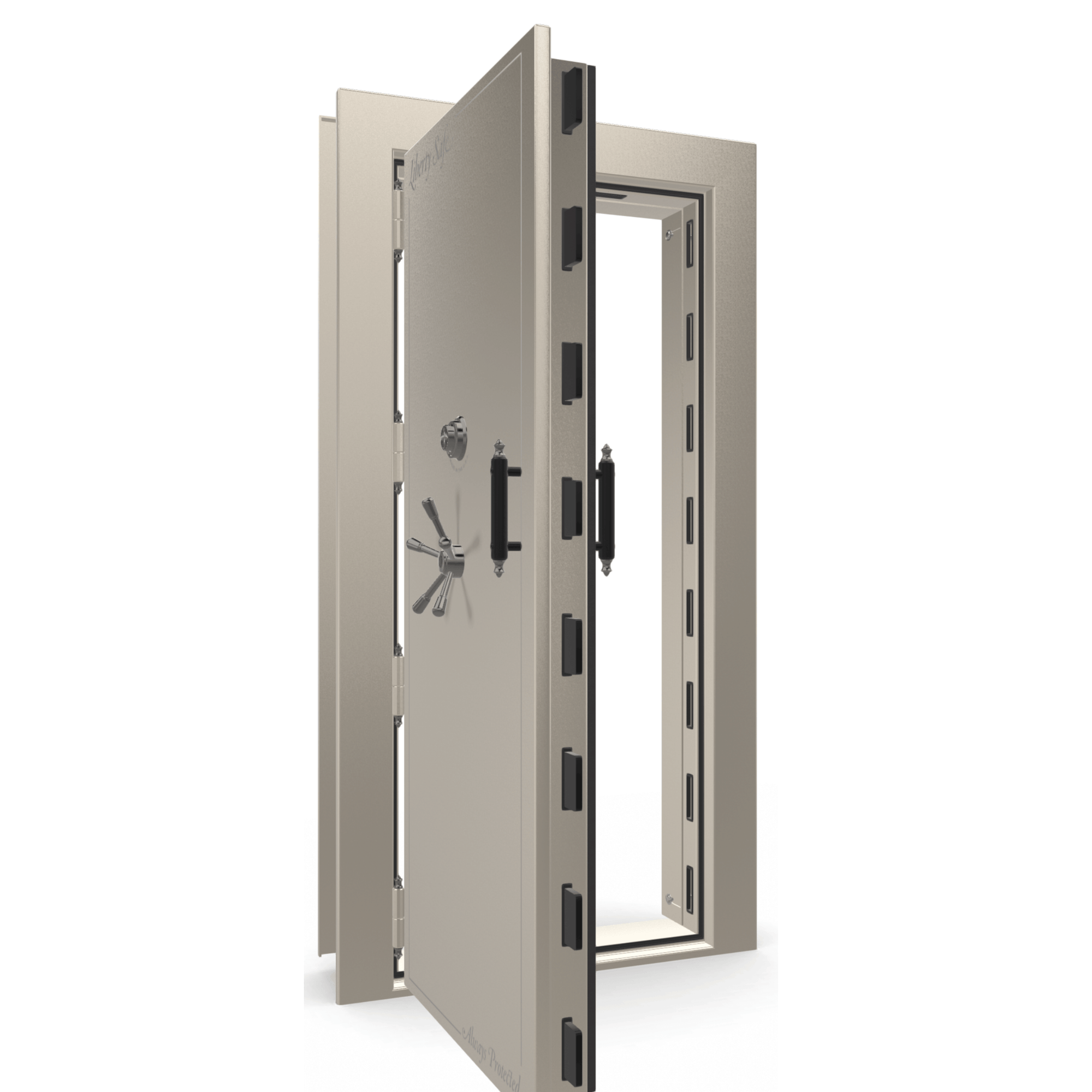Vault Door Series | Out-Swing | Left Hinge | Champagne Gloss | Mechanical Lock - open
