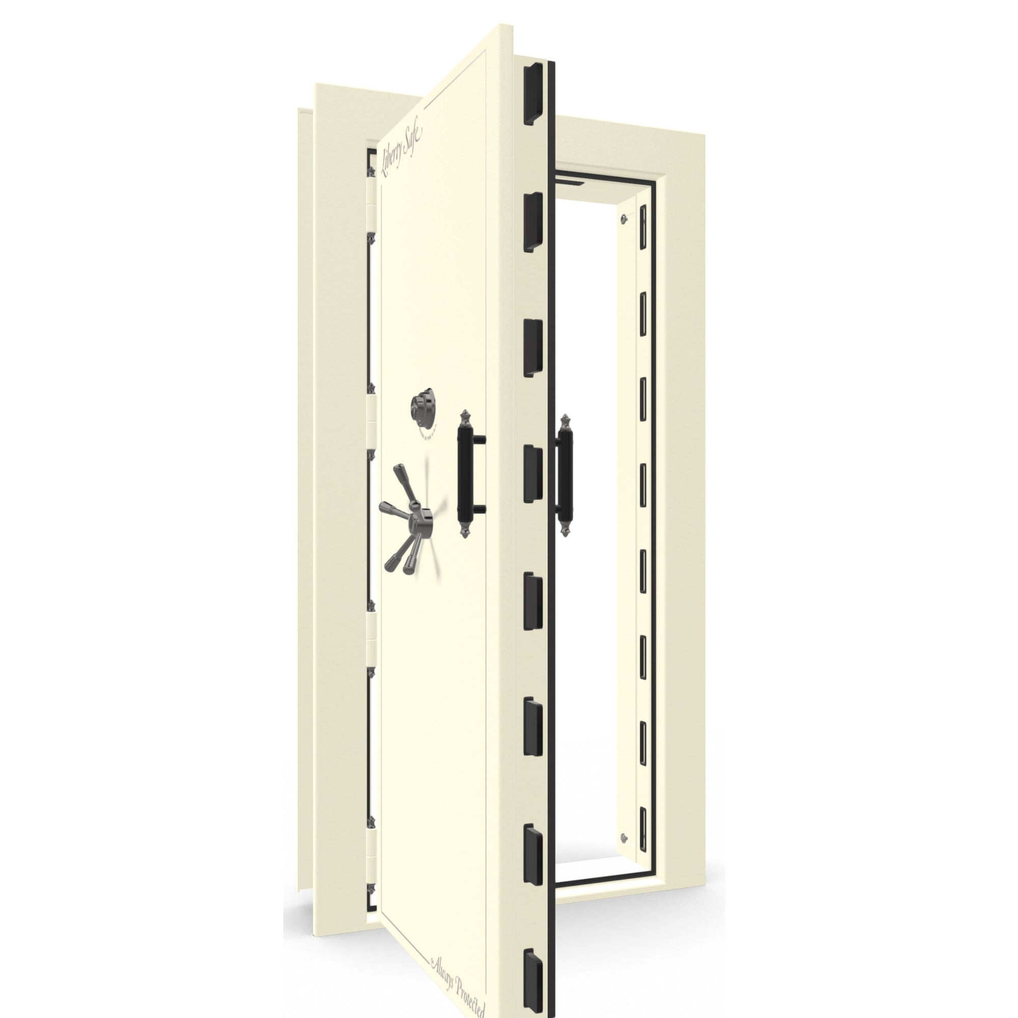 Vault Door Series | Out-Swing | Left Hinge | White Marble | Electronic Lock - open