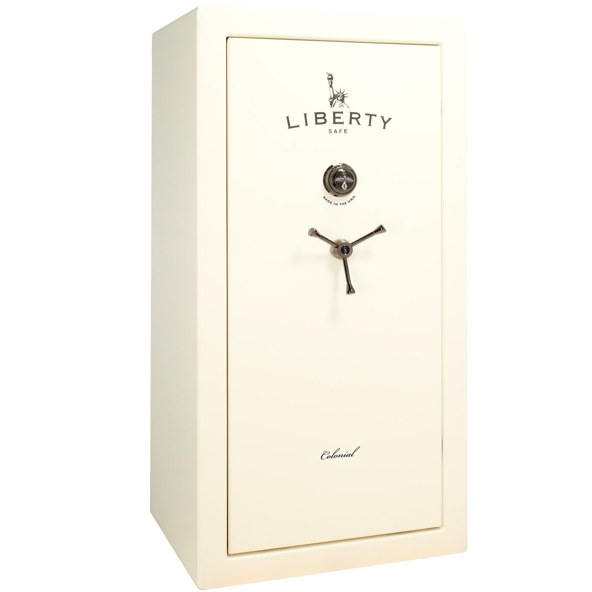 Colonial Series | Level 4 Security | 75 Minute Fire Protection | 23 PRO FLEX | DIMENSIONS: 60.5"(H) X 30"(W) X 22"(D*) | White Gloss Black Chrome | Mechanical Lock - Closed