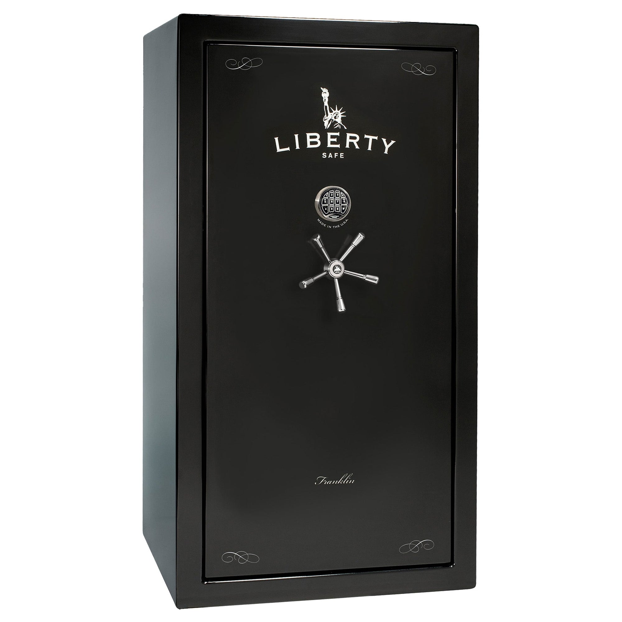 Franklin Series | Level 5 Security | 110 Minute Fire Protection | 40 | DIMENSIONS: 66.5"(H) X 36"(W) X 27.5"(D*) | Black Gloss | ProFlex Modular Shelving - Closed Door