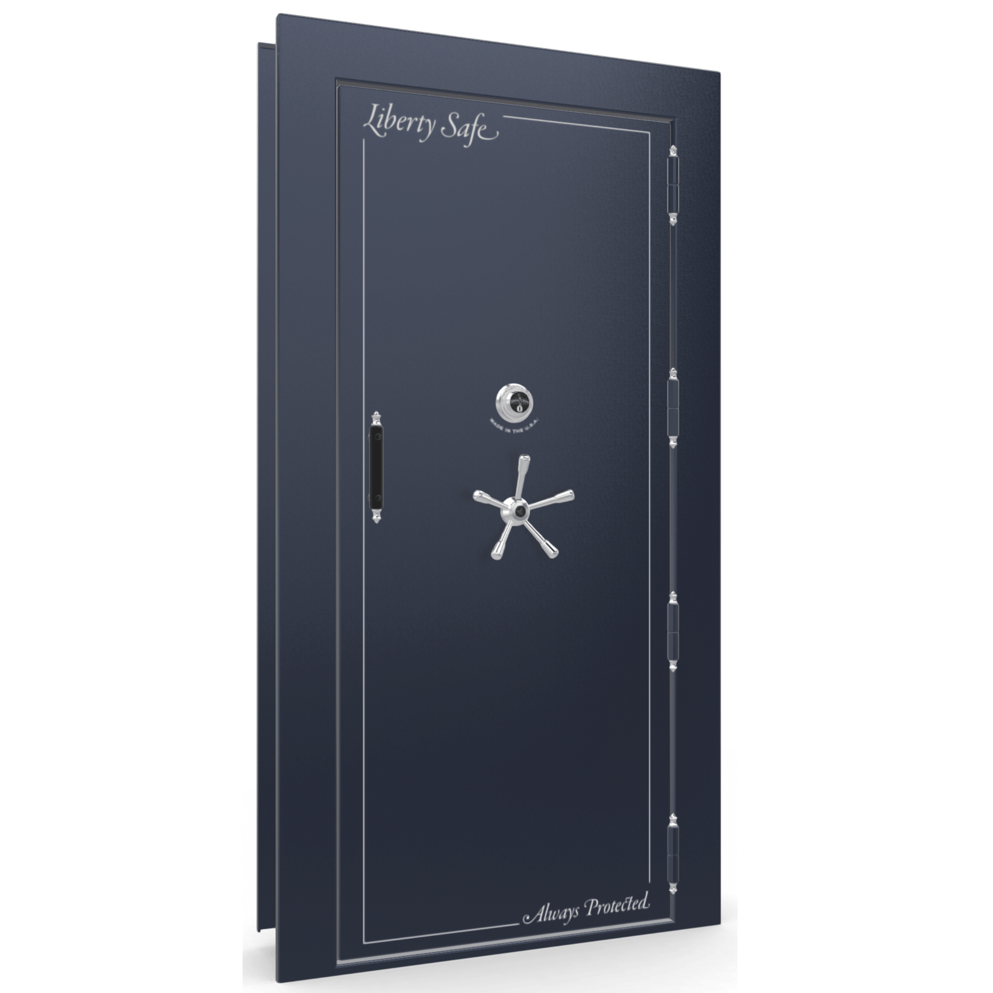 Vault Door Series | Out-Swing | Right  Hinge | Blue Gloss | Mechanical Lock - closed