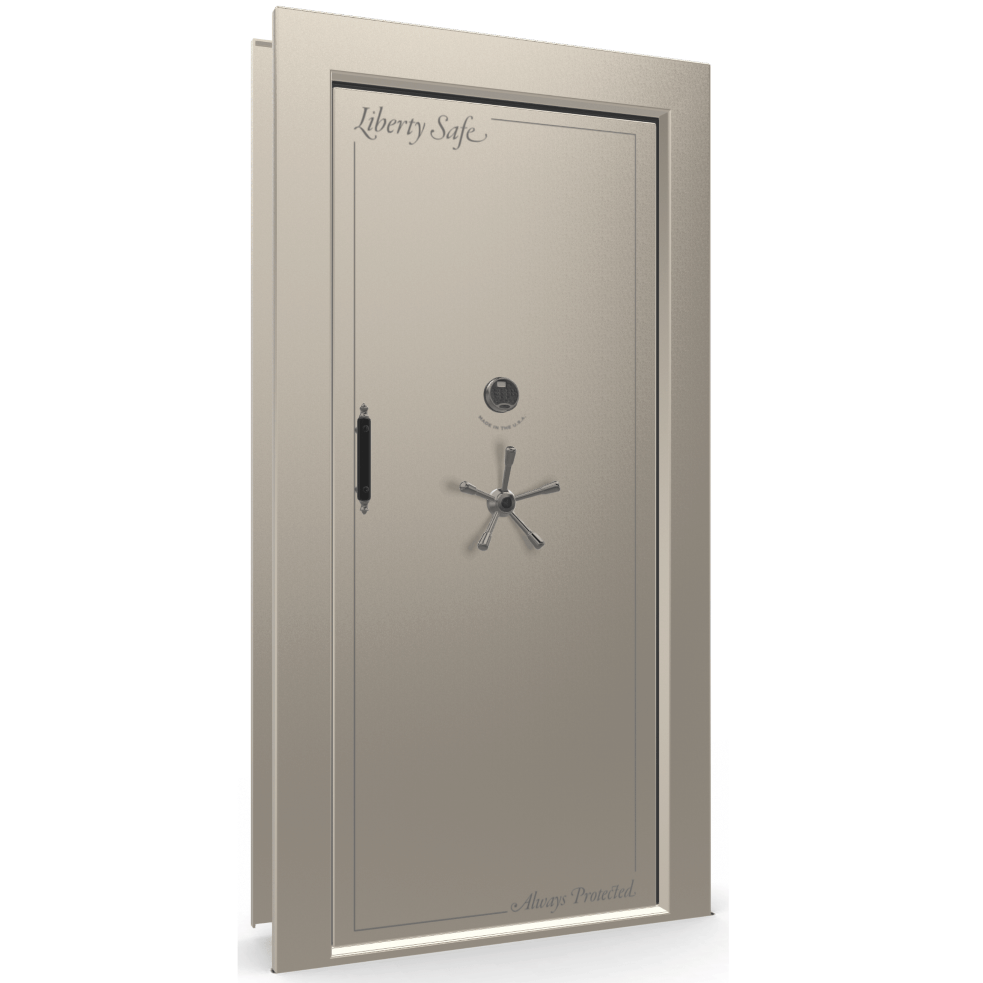 Vault Door Series | In-Swing | Right Hinge | Champagne Gloss | Electronic Lock - closed
