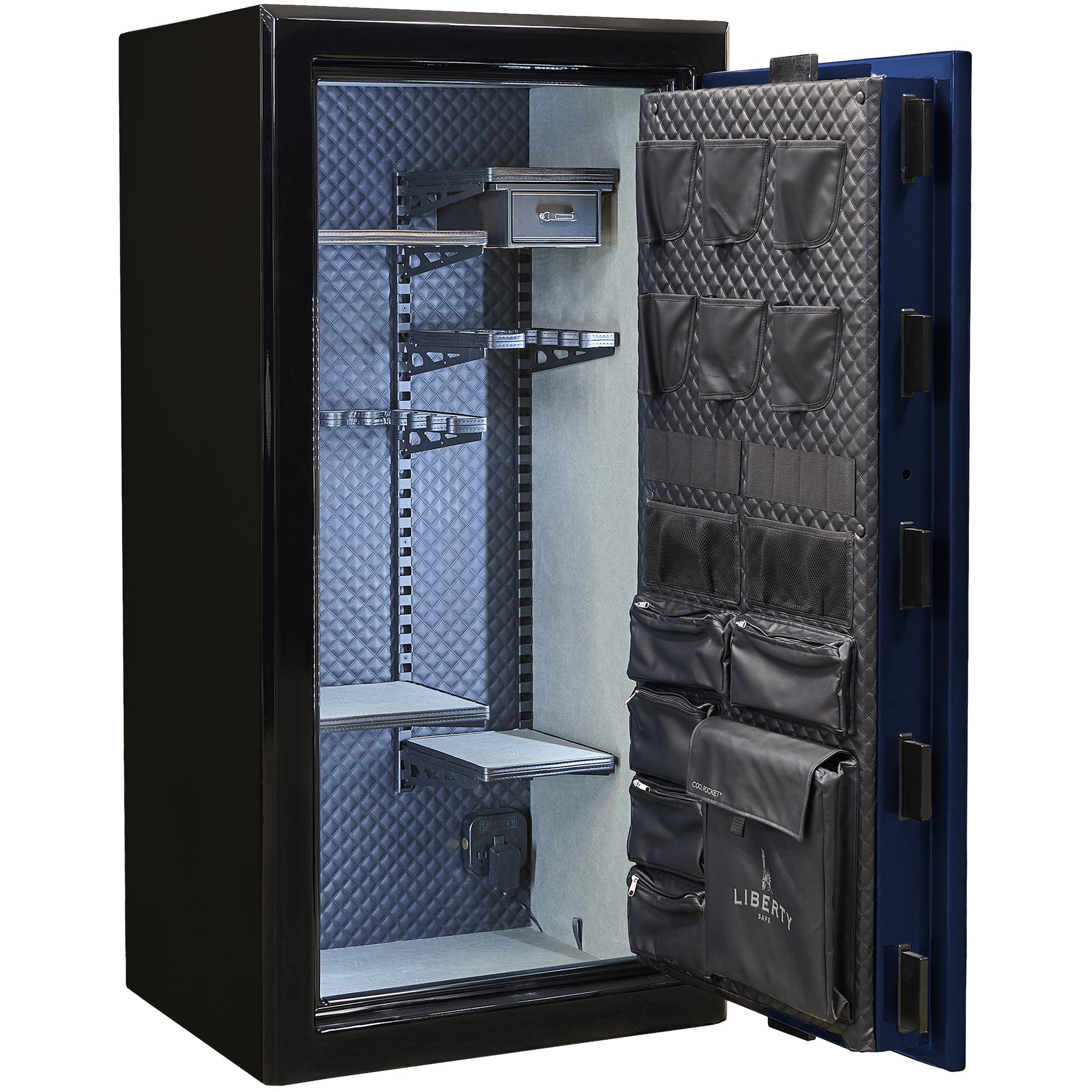 Presidential Series | Level 10 Security | 2.5 Hours Fire Protection | 25 | Dimensions: 60"(H) x 30"(W) x 24.75"(D*) | Blue Gloss | Electronic Lock - Open